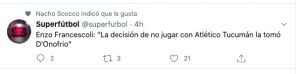 Copa de la Superliga: Francescoli hizo una revelación y Scocco le puso "me gusta" al comentario