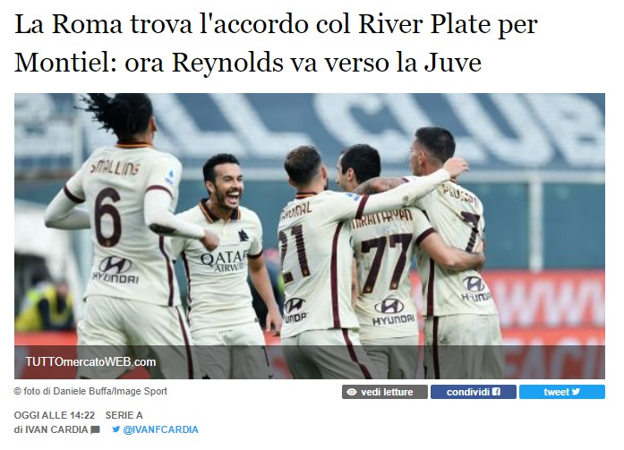 En Italia dan por confirmada la llegada de Montiel