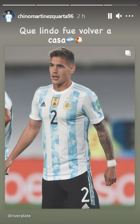 La felicidad de Martínez Quarta por volver al Monumental