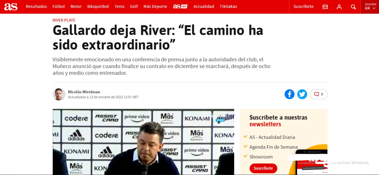 ¿Cómo tomó el mundo la salida del Muñeco de River? Las repercusiones en los distintos diarios tras el anuncio de Marcelo Gallardo
