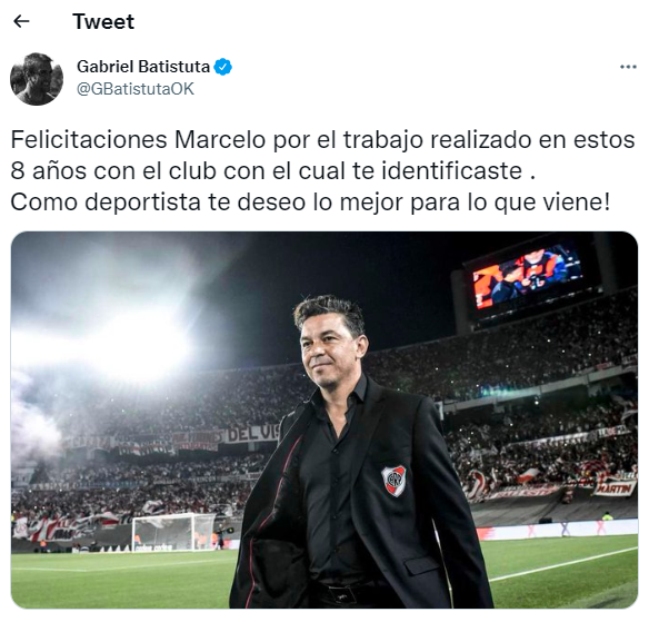 Los mensajes de futbolistas, ex jugadores y personas del Mundo River para Gallardo tras anunciar su salida del club