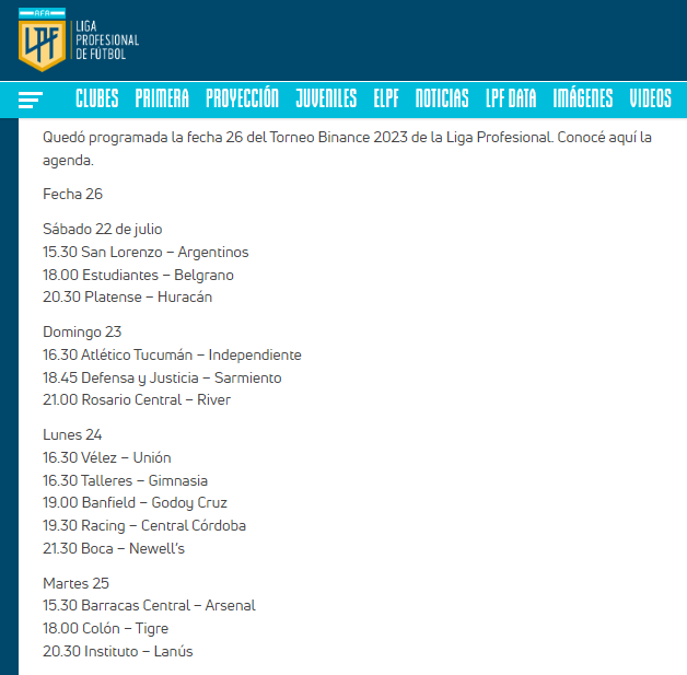 Se confirmó el día y horario en el que el River campeón visitará a Rosario Central por la fecha 26 de la Liga
