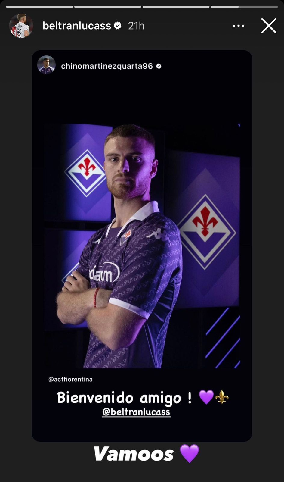 De River al mundo: La bienvenida de Martínez Quarta a Beltrán en Fiorentina