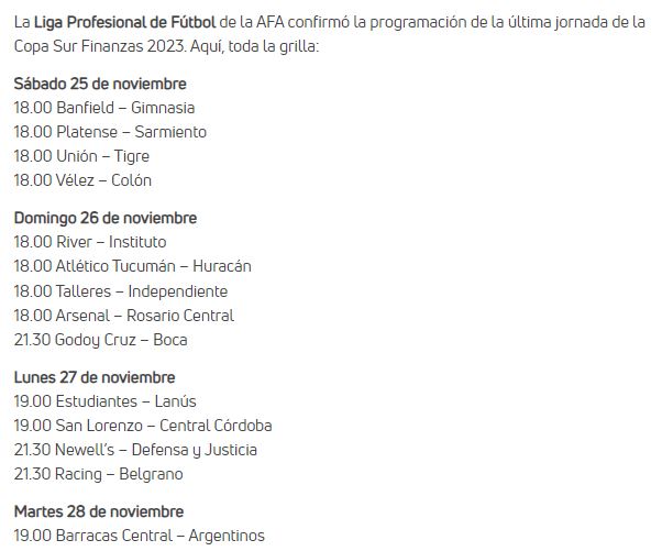 Día y horario confirmado en el que River recibirá a Instituto, en la cancha de Independiente, por la Copa de la Liga