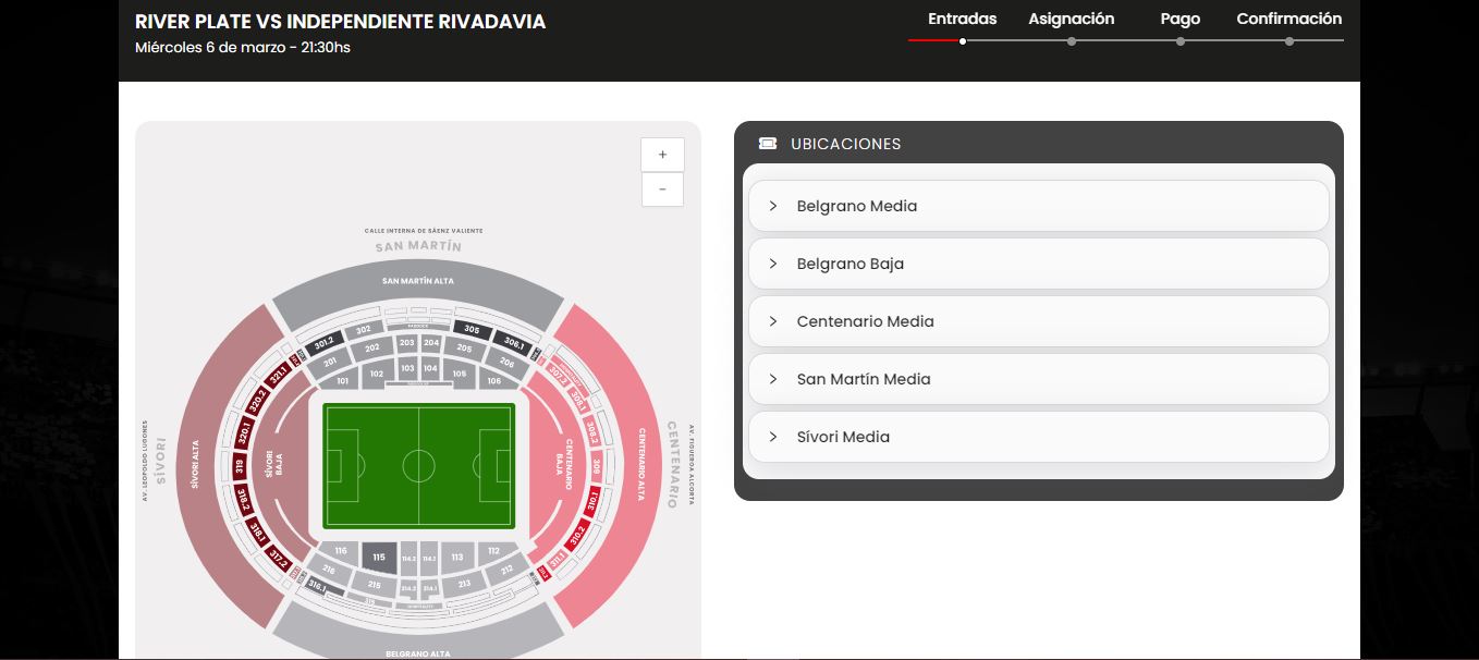 Aún quedan entradas para el partido de este miércoles entre River e Independiente Rivadavia en el Mâs Monumental