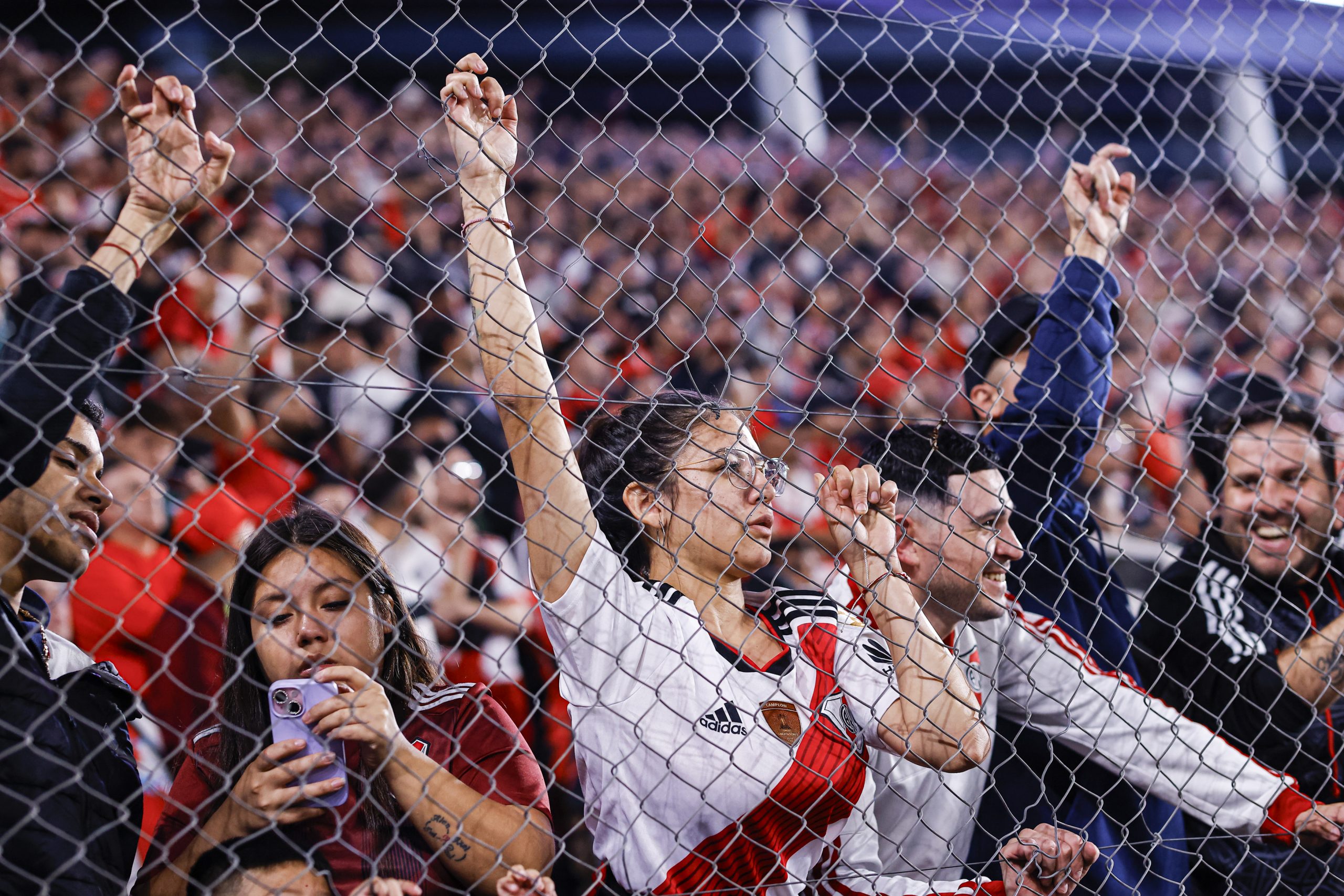 MONTEVIDEO, URUGUAY - MAY 07:Fans of River Plate during a Copa CONMEBOL Libertadores 2024 Group H match between River Plate and Nacional at Gran Parque Central on May 07, 2024 in Montevideo, Uruguay.(Photo by Ernesto Ryan/Getty Images)
