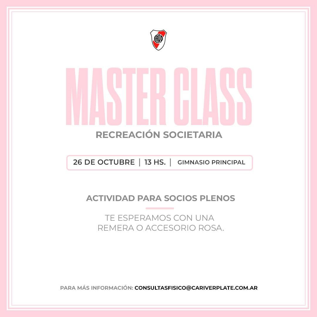 River dará una masterclass sobre la concientización del cáncer de mama